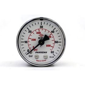 Pakkens Kuru G 1/8 inç 0-60 Bar 50 mm Arkadan Bağlantılı Manometre