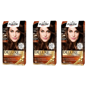 Palette Deluxe 5-680 Altın Kestane Saç Boyası 3'lü Set