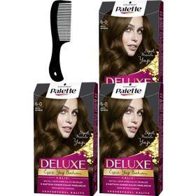 Palette Deluxe 6-0 Koyu Kumral 3 Adet Saç Boyası ve Saç Açıcı Tarak