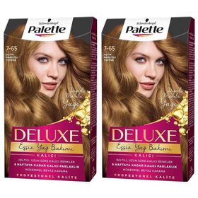 Palette Deluxe 7-65 Altın Parıltılı Toffee 2'li Saç Boyası