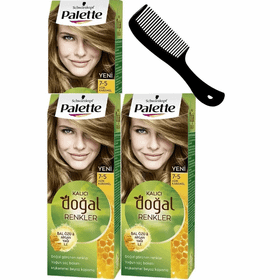 Palette Kalıcı Doğal Renkler 7.5 Açık Karamel x3 Saç Boyası+ Saç Açıcı Tarak