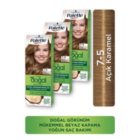 Palette Kalıcı Doğal Renkler 7.5 Açık Karamel x3 Saç Boyası