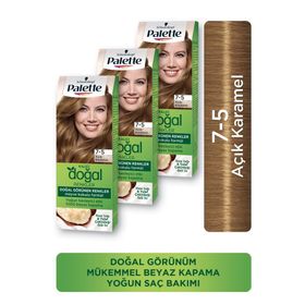 Palette Kalıcı Doğal Renkler 7.5 Açık Karamel x3 Saç Boyası