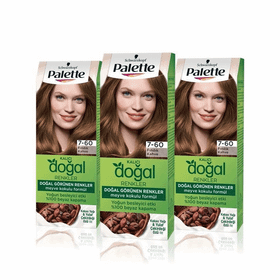 Palette Kalıcı Doğal Renkler 7-60 Fındık Kahve 3 Adet Saç Boyası