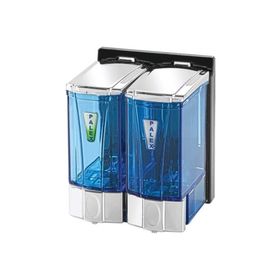 Palex 3564-2 2x250 cc Krom Şeffaf Mini Sıvı Sabun Dispenseri
