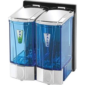 Palex 3564-2 2x250 cc Krom Şeffaf Mini Sıvı Sabun Dispenseri