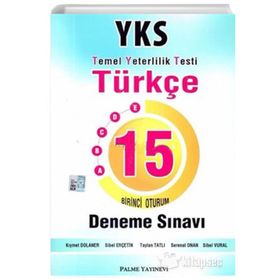 Palme Yayınevi TYT Türkçe 15 Deneme Sınavı