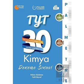 Palme Yayınları 2021 Yks Tyt Kimya Palmetre 30 Deneme Video Çözümlü