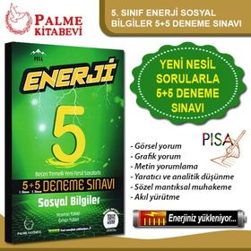 Palme Yayınları 5. Sınıf Sosyal Bilgiler 5+5 Enerji Deneme Sınavı