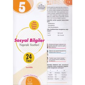 Palme Yayınları 5. Sınıf Sosyal Bilgiler Yaprak Test