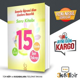Palme Yayınları 8 Sınıf LGS 15 Günde Son Tekrar Soru Kitabı