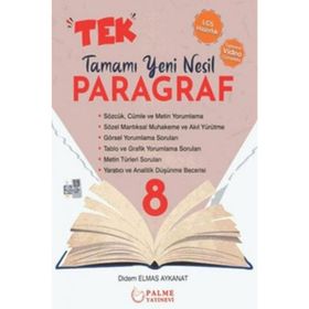 Palme Yayınları 8. Sınıf LGS Tek Paragraf Tamamı Yeni Nesil Soru Kitabı