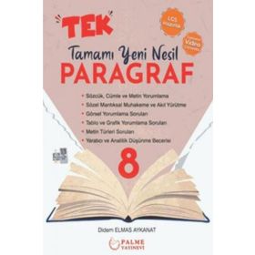 Palme Yayınları 8. Sınıf LGS Tek Paragraf Tamamı Yeni Nesil Soru Kitabı