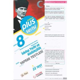 Palme Yayınları 8. Sınıf T. C. İnkılap Tarihi ve Atatürkçülük Konu Kitabı Plus Serisi