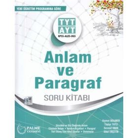 Palme Yayınları TYT AYT KPSS ALES DGS Anlam ve Paragraf Soru Kitabı