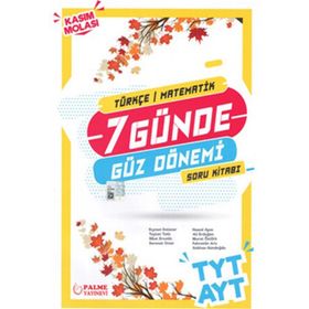 Palme Yayınları TYT AYT Türkçe Matematik 7 Günde Güz Dönemi Soru Bankası