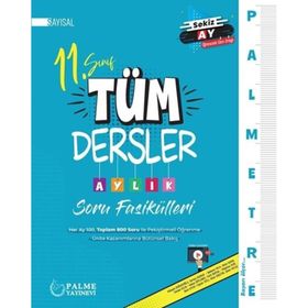 Palmetre 11. Sınıf Sayısal Tüm Dersler Aylık Soru Fasikülleri Palme Yayınevi