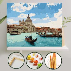 Palmiye Çıtalı 40x50 cm Mavi Rüya Tuval Seti