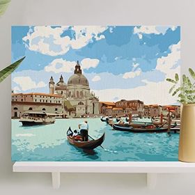 Palmiye Çıtalı 40x50 cm Mavi Rüya Tuval Seti
