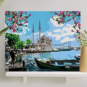 Palmiye Çıtalı 40x50 cm Ortaköy Tuval Seti