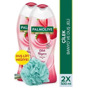 Palmolive 2x500 ml Body Butter Çilek Rüyası Duş Jeli + Lif