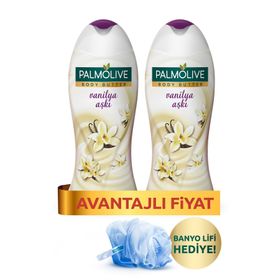 Palmolive Body Butter Vanilya 2x500 ml Duş Jeli + Duş Lifi
