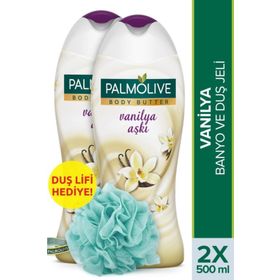 Palmolive Body Butter Vanilya 2x500 ml Duş Jeli + Duş Lifi