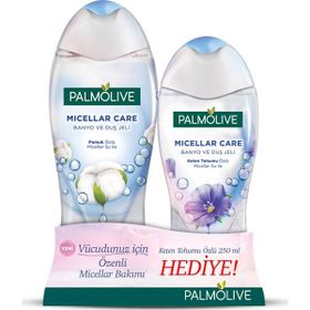 Palmolive Micellar Care Pamuk Özlü 500 ml + Keten Tohumu Özlü 250 ml Duş Jeli