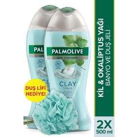 Palmolive Spa Therapy Clay Tonus Kil Okaliptus Yağlı 2x500 ml Duş Jeli + Duş Lifi