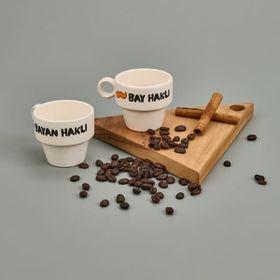 Palto Tasarım Bay Haklı ve Bayan Haklı Renkli 90 ml 2'li Espresso Fincanı