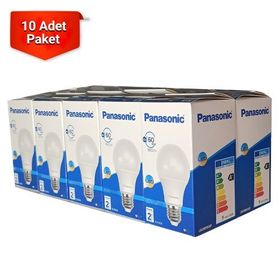 Panasonic 10'lu E27 8,5 W 60 W 860 lm 2700K Günışığı LED Ampul