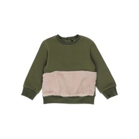 Panço 2221GB08028 Yeşil Peluş Kürk Detaylı Kız Çocuk Sweatshirt