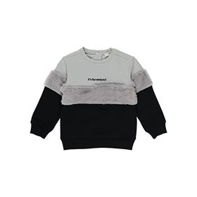 Panço 2221GB08061 Peluş Detaylı Yazı Nakışlı Gri Kız Çocuk Sweatshirt