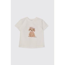 Panço Beyaz 12-18 Ay Kız Bebek Kısa Kollu T-Shirt
