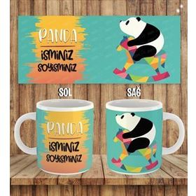 Panda Baskılı Porselen Kupa Bardak