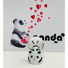 Panda Işıklı Küçük Boy Kar Küresi