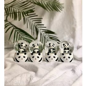 Panda Işıklı Küçük Boy Kar Küresi