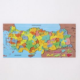 Panda PAN792 118x56 cm Renkli Türkiye Haritası Kağıt Tahta