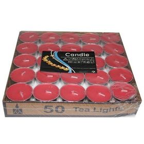 Pandoli Tea Light Kırmızı Renk 50 Adet Mum