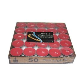 Pandoli Tea Light Kırmızı Renk 50 Adet Mum