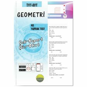 Pano Yayınları Tyt-Ayt Geometri Yaprak Test