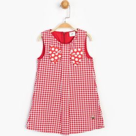 Panolino 15409 Kırmızı Fiyonklu Kız Çocuk Elbise