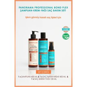 Panorama Professional Bond Plex 12 Etki 1 Arada/400 ml Şampuan 400 ml Saç Bakım Kremi ve 100 ml Saç Bakım Yağı
