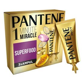 Pantene 1 Minute Miracle Superfood 3x15 ml Ampül Saç Bakım Kürü