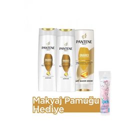 Pantene 2x400 ml Onarıcı ve Koruyucu Şampuan+360 ml Saç Bakım Kremi+Makyaj Pamuğu