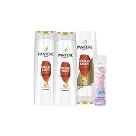 Pantene 2x400 ml Saç Dökülmelerine Karşı Etkili Şampuan+360 ml Saç Bakım Kremi+Makyaj Pamuğu