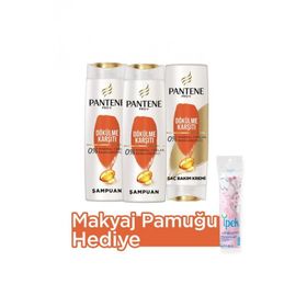 Pantene 2x400 ml Saç Dökülmelerine Karşı Etkili Şampuan+360 ml Saç Bakım Kremi+Makyaj Pamuğu