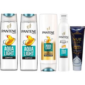 Pantene Aqua Light 2x400 ml Şampuan + Aqua Light 360 ml Saç Kremi + Aqua Light 180 ml Köpük Krem