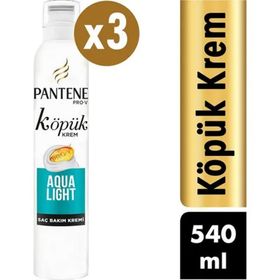 Pantene Aqualight 3x180 ml Köpük Saç Bakım Kremi