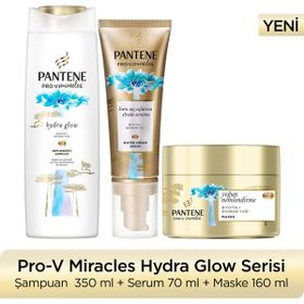 Pantene Hydra Glow 350 ml Nemlendirici Şampuan + 160 ml Nemlendirici Saç Maskesi + 70 ml Saç Serumu